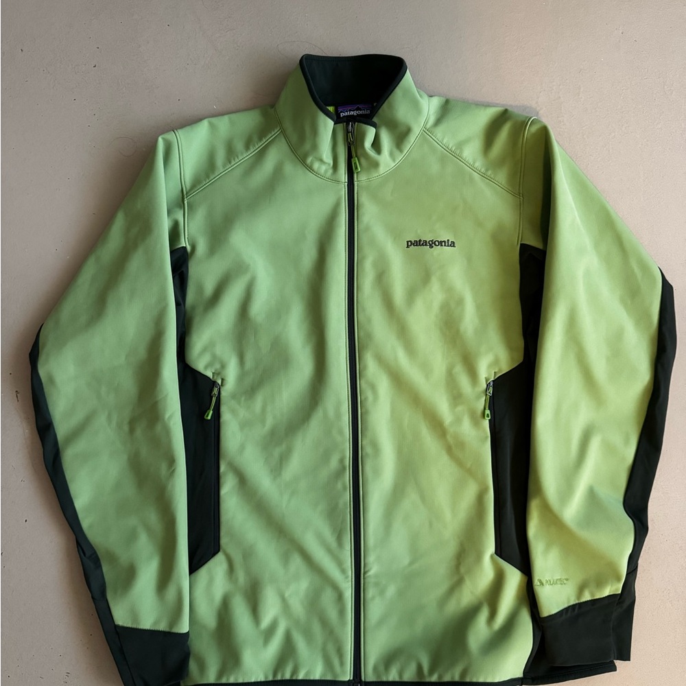 Patagonia Lime Green & Black Softshell Performance Jacket